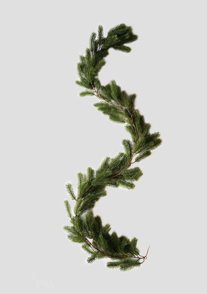 Realistic Green Faux Pine Garland - Lush Christmas Holiday Decor