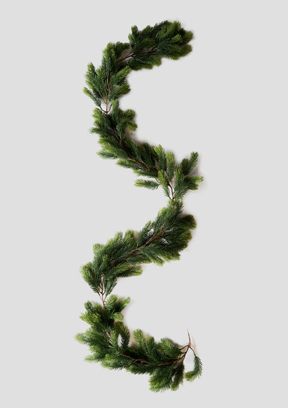 Realistic Mix Green Faux Pine Garland - Lush Christmas Holiday Decor