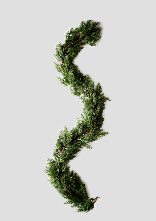 Real Touch Green Cedar Garland - Holiday Decor, Rustic Weddings & Year-Round Greenery