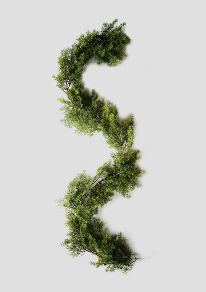 Premium Real-Touch Chinese Faux Juniper Garland – Home Decor, Holiday & Wedding Accents - Hal-flowers