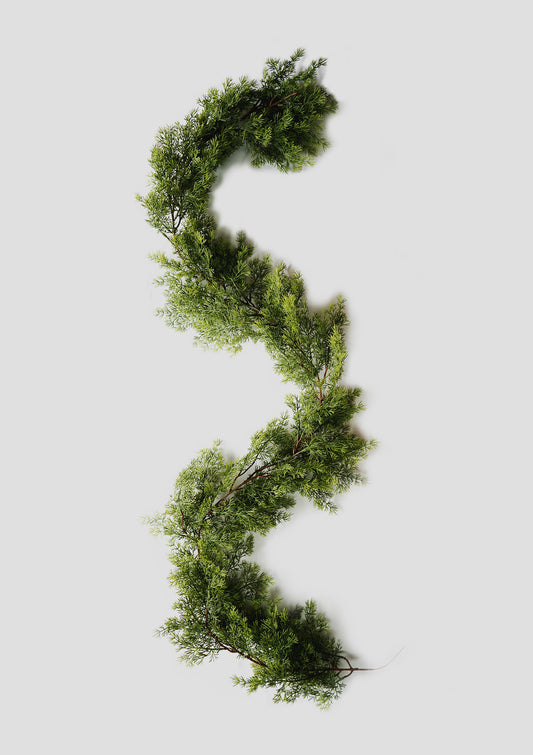 Premium Real-Touch Chinese Faux Juniper Garland – Home Decor, Holiday & Wedding Accents - Hal-flowers