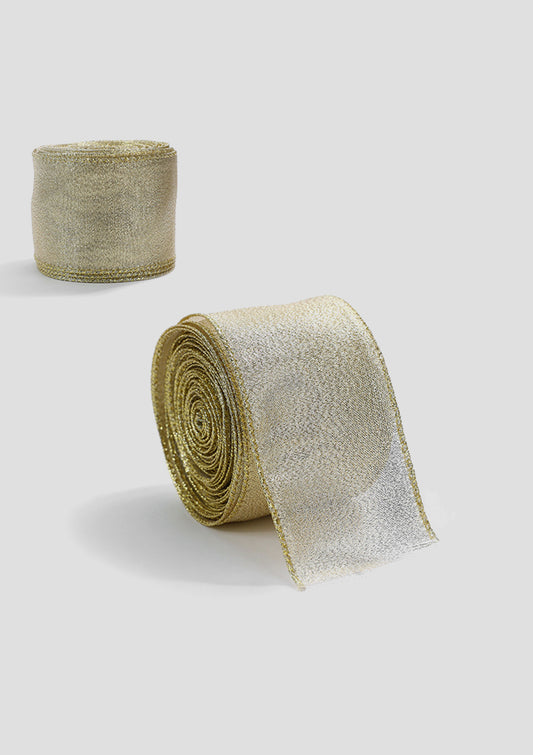 Gold-tone Design Imitation-linen Christmas Bow Ribbon - Decorative Holiday Bows for Wreaths& Gifts