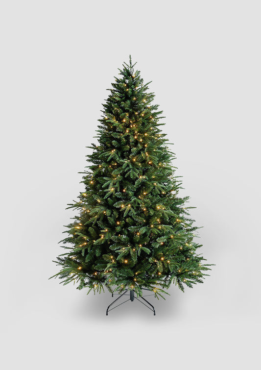 Pre-Lit Faux Spruce Christmas Tree with LED Lights – Realistic Holiday Decor & Energy-Efficient Lighting