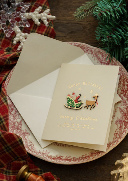 Vintage Christmas & Silent Night Handwritten Holiday Greeting Card – Elegant and Personalized Seasonal Wishes