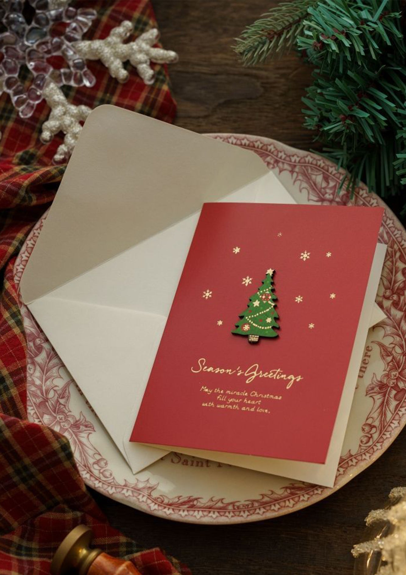 Vintage Christmas & Silent Night Handwritten Holiday Greeting Card – Elegant and Personalized Seasonal Wishes
