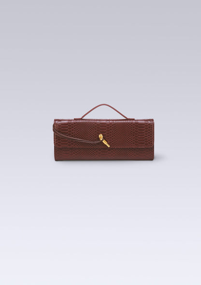 Luxury Burgundy Crocodile-Pattern Handbag – Elegant Shoulder & Messenger Bag for Women | High-Quality Fashion Evening Bag Dedoo