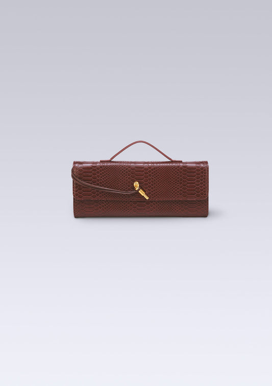 Luxury Burgundy Crocodile-Pattern Handbag – Elegant Shoulder & Messenger Bag for Women | High-Quality Fashion Evening Bag Dedoo