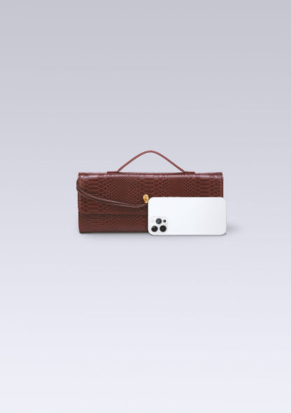 Luxury Burgundy Crocodile-Pattern Handbag – Elegant Shoulder & Messenger Bag for Women | High-Quality Fashion Evening Bag Dedoo