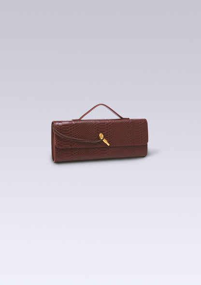 Luxury Burgundy Crocodile-Pattern Handbag – Elegant Shoulder & Messenger Bag for Women | High-Quality Fashion Evening Bag Dedoo